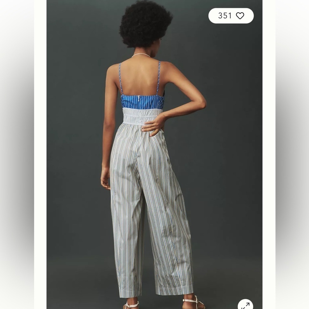 Anthropologie Plenty by Tracy Reese Poplin Striped Jumpsuit Size XS Cotton New - Picture 15 of 15